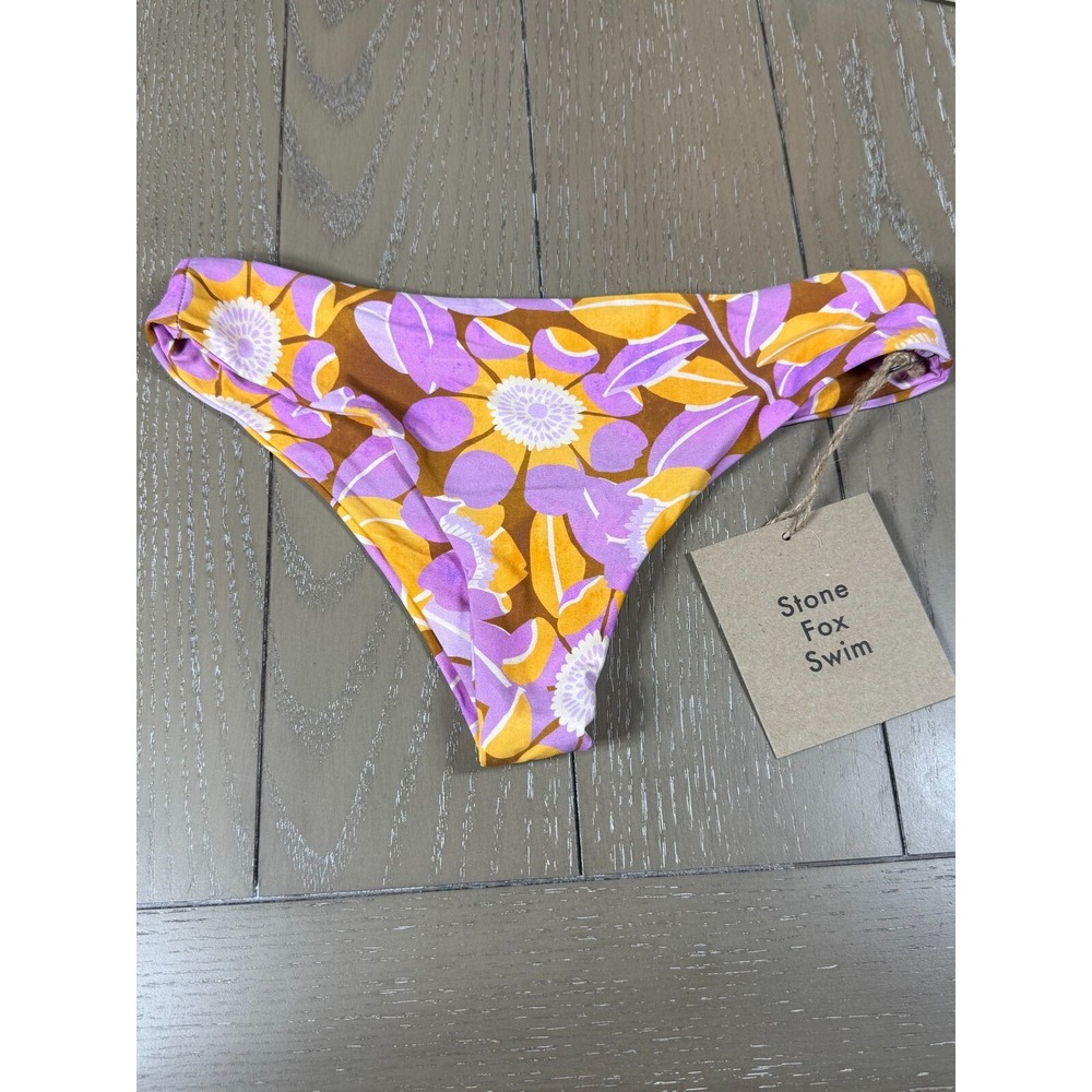 Stone Fox Swim Purple and Yellow Bikini Bottom